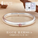 Yinyifang Chinese style silver bracelet women's ancient style 9999 sterling silver new Chinese style loach back silver bracelet packaging bracelet stacked horse hoof step blessing set [bracelet + bracelet]