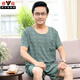 Yalu Summer New Pyjamas mittleren Alters und älterer Herren-Vater rund Hals Pull-up Kurzarmshorts Home Clothing Set 2694 L Empfohlenes Gewicht 100-135 Jin [Jin entspricht 0,5 kg]