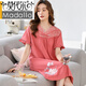 Modal Pyjamas für Frauen Sommernachthemd für modale Baumwolle kurzärmelige Sommernachthemen dünne mittlere und junge Mütter-Hauskleidung Y9906 m (80-100Jin [Jin ist gleich 0,5 kg])