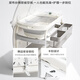 婴儿护理台新生儿换尿布台抚触洗澡换衣多功能婴儿床可折叠带收纳 [豪华舒适款]灰色 尿布台+侧挂+显温浴盆+万向轮+支