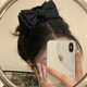 Black double-sided bow hair clip 2024 new large hair clip back of the head high-end hair shark clip hair accessory black bow hair clip