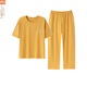 Pajamas modal pour les femmes à l'été 2025 Nouveau pantalon à manches courtes, tout le coton peut être porté sur les vêtements de maison minces extérieurs Y9712 m (recommandés 75-95jin [Jin est égal à 0,5 kg]))