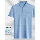 La Hailan Home Hla Hla mismo de mediana edad para hombres Camiseta de manga corta Traje de papá POLO Summer Fino Padre Seda Seda-9923 Blue Real Pocket M 48/165