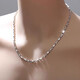 Model photo of Lao Phoenix 999pt950 platinum necklace for men and women ingot chain 18 necklace moissanite diamond clavicle necklace boyfriend gift platinum ingot chain for men and women (default length about 55cm 22.8g limited to 10% off)