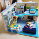 2025 new building blocks and flower play house girl toy adult version puzzle assembly house street view villa music dog fashion home 1048 pieces [Send lights]