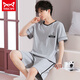 Catman Miiow Pajamas Summer de algodón puro de algodón puro pantalones cortos de manga corta en ropa de hogar verde para el hogar