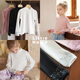 Little Naive girls half turtleneck bottoming shirt autumn new sequin splicing cuffs children's versatile long-sleeved T-shirt white 140