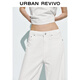 UR2025夏季新款女装简约气质通勤纯色阔腿休闲长裤UWM850148 本白 28