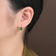 Little Silversmith Hetian Jade Jasper S925 Silver Earring Buckle Women's New Chinese Style National Style Jade Green Earrings Earrings Earrings Earrings Good Gifts