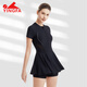 YINGFA swimsuit for women, one-piece sun protection sports cover-up and slimming new swimsuit, black M