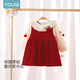 Youqi girls dress, winter dress, fashionable children's velvet princess dress, one-year-old baby girl dress, catch-week banquet, autumn and winter