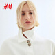 H&M2025秋季新款女装镂空刺绣设计牛仔外套1273925 白色 S 160/88
