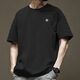 With pure YISHION trendy American short-sleeved T-shirt for men in summer pure cotton round neck versatile casual 2025 new fashion brand loose Hong Kong style T-shirt white-1365 short-sleeved-pure cotton S [recommended 80-110Jin [Jin equals 0.5 kg]]