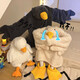 Corrido el mismo pijama de una pieza de Yilan Big White Goose en invierno Bacil de dormir de pato divertido Lindo dibujo de terciopelo de coral de coral de camiseta de la pareja en espesor 4839 tiburón azul de tiburón azul s tamaño 70-100Jin [Jin iguala 0.5 kg] hombres y el mismo estilo de mujeres y mujeres de mujeres