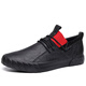 Western Camel (Vancamel) Sommer neue Männerschuhe lässig atmungsaktive High-Top-Lederschuhe Blau Schnüre-up-Low-Top British Herren Trendy Schuhe weicher Sohle vielseitiger SS-9889 Full Black/Official Store Flaggschiff New Produkt 38