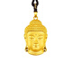 Ji Bochi pure gold-covered silver Buddha head G24K gold pendant Tathagata classic exquisite style peace Buddha head pendant gold-covered silver Buddha head pendant 2g with black rope necklace