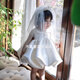 Goofloron einjähriges Kleid Baby Griffe wöchentliche Kleidung Baby Prinzessin Rock Geburtstagskleid Sommer Neues High-End-Kleid weißer Weste Rock Q190 Weste Rock drei Knöpfe 80 cm