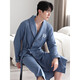 Langsha Waffle Bashbrobe Spring y Autumn Cotton Pure Cotton Media Longitud Medio Campo 2025 Nuevo baño absorbente Integrado LJ16822 M [peso 100-120Jin [Jin es igual a 0,5 kg]]]