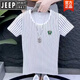 Jeep (Jeep) High-End Koreanische Version vertikal gestreifte Kurzärmel-Männer Sommermodentrend Vielseitige Persönlichkeit hübsches junger Mann halbärmelig.
