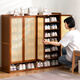 Old bamboo craftsman multi-layer shoe cabinet door entry cabinet shoe rack household integrated wall-mounted large-capacity storage partition entrance cabinet