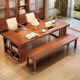Mark Mu Liangpin Massivholz Tisch Esstisch Integrated Long Table Study Tisch Konferenz Tabelle Großer Board Tabelle C9904 Grau 2,0 m
