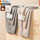 Pantalones de otoño de hombres modales para pantalones calientes sin calor y no marcados en espesas y de vellón de estilo delgado en el interior con leggings Pantalones de algodón de algodón Pantalones de línea en invierno negro y gris [Volana de doble cara calentada sin marca] L 17080-105Jin [Jin equivale a 0.5 kg]
