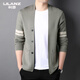 Lilan Men's Wool Cardigan Jacket 2025 Spring and Autumn New Men's Fashion Casual All-match Knitted Sweater Black M 170/88A (recommended 120-135Jin Jin equals 0.5kg)