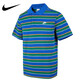 Nike (NIKE) short-sleeved T-shirt for men 2025 summer new sportswear knitted lapel POLO shirt top business half-sleeved pure cotton FN3897-480 blue and green stripes S