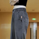 AXDC casual pants for men's trendy outer wear ice silk summer sports men's new casual drooping thin style loose and versatile wide-leg JY-K1105 black XL (120-135Jin [Jin equals 0.5 kg])