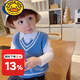 G.DUCKKIDS children's clothing sweater baby vest sweater boy vest new style small and medium-sized children's jacket trendy Korean autumn and winter outerwear blue 120