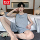 Catman Miiow Pyjamas Männer sommerhändler ärmellose Weste Baumwolldünne Baumwollstil für junge und mittlere Männer mit kurzärärmigem Plus-Size-Einfache zu Hause 9928 l Männer (vorgeschlagen -130jin [Jin entspricht 0,5 kg]))