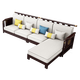 Wenting Yayuan Solid Wood Sofa Living Room New Chinese-style corner Guifei fabric combination Light luxury small apartment furniture 9915 1.35m drawer tea table 9901# [Frame] Cotton linen cover