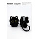 Onye and Shi Kitten Doll Pendant Cute Ornaments Creative Doll Female Gift Student Pendant Plush Keychain Black Cat Doll + Black Lanyard