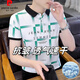皮尔卡丹（pierre cardin）休闲百搭翻领POLO衫潮流字母印花男士短袖T恤夏季新款上衣服 F9230卡其 【品质保证】 M (约90-105斤可穿)