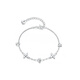 Mengjinyuan platinum bracelet four-leaf clover small bell PT950 platinum adjustable birthday gift for girlfriend, weight about 3.50g, chain length about 20cm