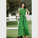 Vanciman French 100% cotton dress for women 2025 summer new high-end waisted sleeveless vest long skirt A1656 Scheller Green XL