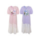 Two and Three Things Ziyuan Sweet Township 2025 Summer New Small Fresh Tie Printed T-shirt Skirt Loose Dress Pink M