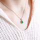 CAOXs925 sterling silver inlaid with high ice species imperial green jade gourd pendant sun green gold inlaid jade necklace pendant gold pendant silver chain