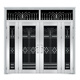 
OUOETY304 stainless steel door rural self-built house entrance door double door glass stainless steel anti-theft door household steel grey style 9923