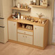 
Living room cabinet floor-standing storage cabinet simple tea cabinet household cabinet side cabinet dining cabinet wall integrated storage cabinet [three doors and one grid] 90CM pastoral oak color