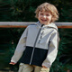 Pelliot Outdoor Kindermantel 2023 Herbst Windproof Boys und Mädchen vielseitige Freizeitkontrastmantel Orange Rot/Schmalblau 120