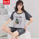 
Catman MIIOW pajamas for women in summer pure cotton short sleeve thin Korean version sweet and cute large size student home clothing set summer 1396 M women's style 75-85Jin [Jin equals 0.5 kg]
