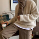 KAZUKI KURAISHI KURAISHI Trendy Brand Soft Glutinous Sweater Men's Autumn and Winter 2025 New Japanese Retro Lazy Style Knitted Sweater Apricot Color XL 130-150Jin [Jin equals 0.5 kg]