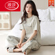 
LangSha 2025 Cotton Women's Pajama Set Summer Pure Cotton Short Sleeve Cartoon Trousers Korean Style Home Clothing Can Be Outdoor for Summer Y9720 M (Suggested 75-95Jin [Jin equals 0.5 kg])