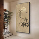 Ywzr Neues chinesisches Stil Eingang Dekorative Gemälde mit Lichtern Song Dynastie Ästhetik Bambus Gemälde Wohnzimmer Hängende Gemälde Zen High-Sense Corridor Wandbilder, Tinte Bambus dicker Reim D Style 100*200led Lampenmalerei (intelligente Direkteinsatz + Fernbedienung) 3
