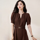 Missshine 2024 AUTOMNE NOUVEAU STYLE ÉLECTURE ROUGE ROUGE ROUGE ROUGE ROUGE COURT SURMÉLIE LIGENTE LIGENTE 1278 BROWN S