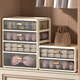 Three-in-one storage box for underwear, underwear and socks, drawer-type organizer, artifact, divided household plastic, 3-layer underwear + underwear + sock box, milk coffee color