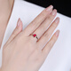 Tingliang 0.7 carat pigeon blood red ruby ring 18K gold inlaid diamond colored gemstone ring size message (10 to 21) ready stock