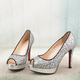 Boensa (boensa) zapatos bucas de pescado dhinestone rhinestone grieta de cuero de vaca