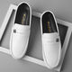 YRC Yierkang Doudou shoes men's summer new men's shoes Korean version versatile men's casual leather shoes one foot and one foot drive lazy 825 white 39 (wide feet and fat feet and one size larger)